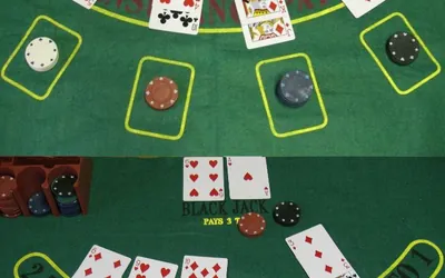 Blackjack hand on a casino table