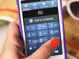 Hand holding a smartphone
