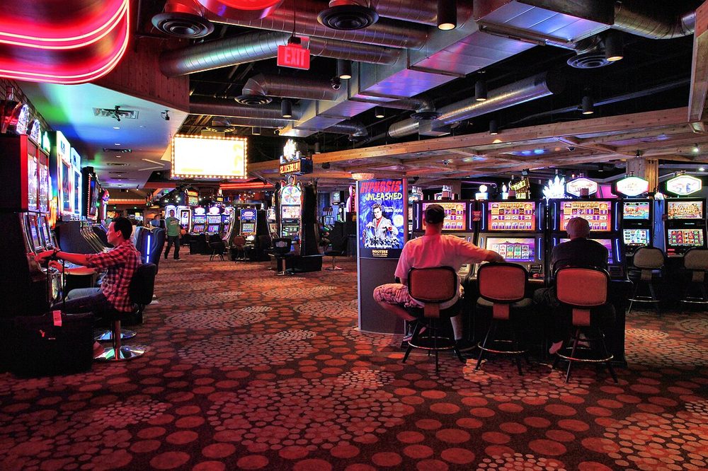 Rows of slot machines